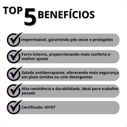 Imagem de Bota Borracha Impermeavel 40 Galocha Sete leguas Vonder