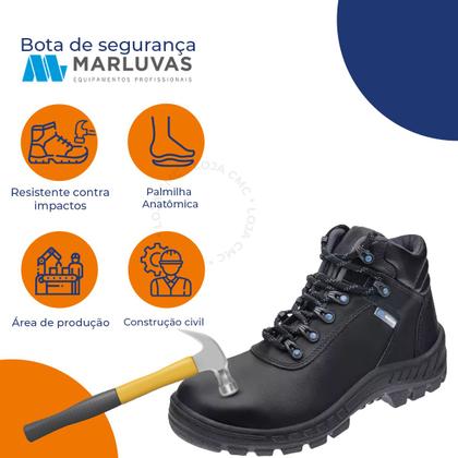 Imagem de Bota Botina Amarrar Marluvas 70b22-bp-e-paz Masculina Azul