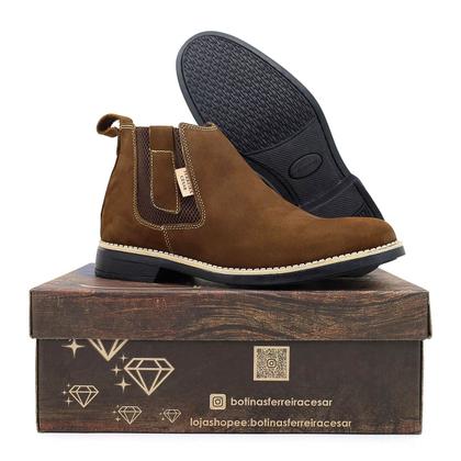Imagem de Bota Botina Chelsea Masculina Ferreira César Super Confortável Couro Legítimo