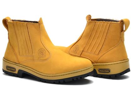 Imagem de Bota Botina Country Masculino em Couro Com Sola De Borracha Cla-Cle Castor