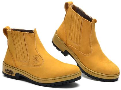 Imagem de Bota Botina Country Masculino em Couro Com Sola De Borracha Cla-Cle Castor