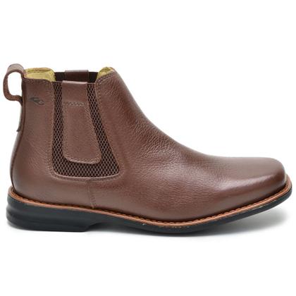 Imagem de Bota Botina Couro Masculino Cano Curto Elástico Estilo Moderno Resistente Confortável Sola Borracha