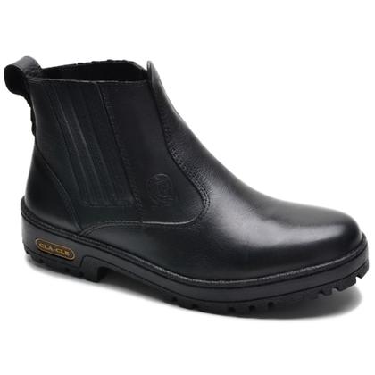 Imagem de Bota Botina Couro Masculino Elástico Resistente Moda Minimalista Sola Borracha