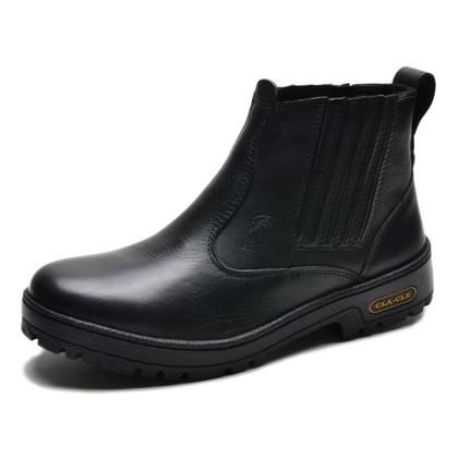 Imagem de Bota Botina Couro Masculino Elástico Resistente Moda Minimalista Sola Borracha