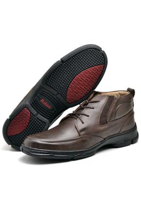 Imagem de Bota Botina Masculina  Anatomica Conforto Em Gel Couro Marrom