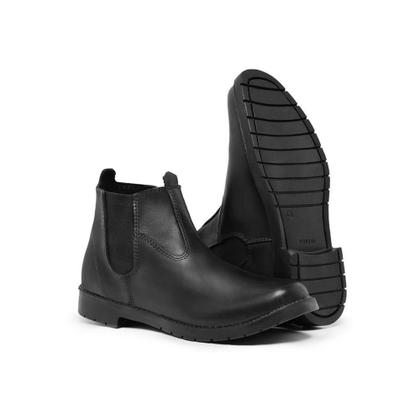 Imagem de Bota Botina Masculina Couro Cano Médio Palmilha Gel Conforto