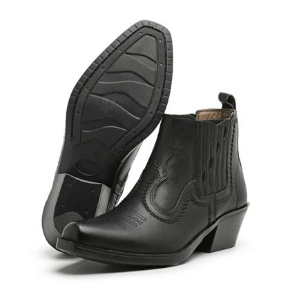 Imagem de Bota Botina masculino Texana Bico Fino Quadrado Cano Curto Rodeio Montaria Country 