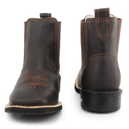 Imagem de Bota Botina Texana Masculina em Couro Country Cano Curto