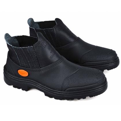 Imagem de Bota Botina Trabalho Reforçada Calce Fácil Masculina em Couro