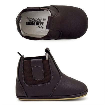 Imagem de Bota Botinha Bebe Couro Marrom Primeiros Passos Confort