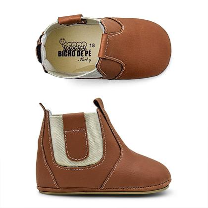 Imagem de Bota Botinha Bebe Couro Marrom Primeiros Passos Confort