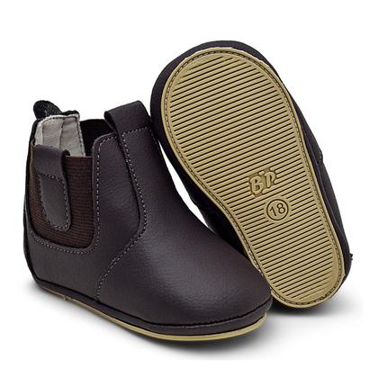 Imagem de Bota Botinha Bebe Couro Marrom Primeiros Passos Confort
