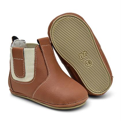 Imagem de Bota Botinha Bebe Couro Marrom Primeiros Passos Confort