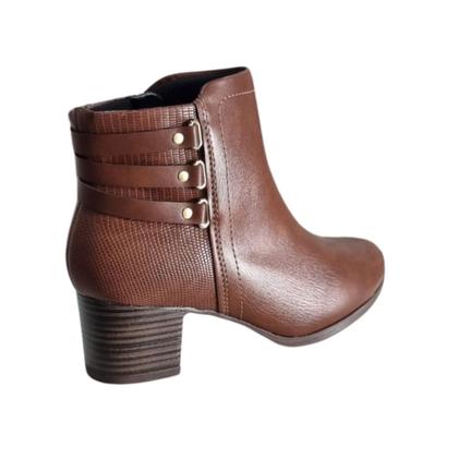 Imagem de Bota Botinha Salto Grosso Palmilha Confort Fascite Coluna Esporao Flex 7072.109