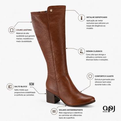 Imagem de Bota Bottero Cano Longo Couro Feminina -