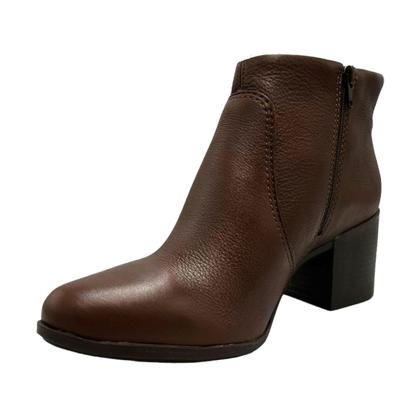 Imagem de Bota Bottero Couro Marrom Cano Curto Salto Grosso 366901 Original