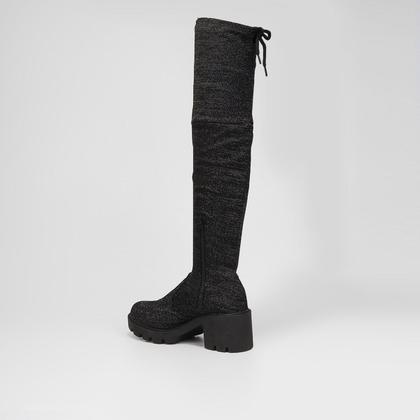 Imagem de Bota Cano Alto Look Fashion Amarração Feminina