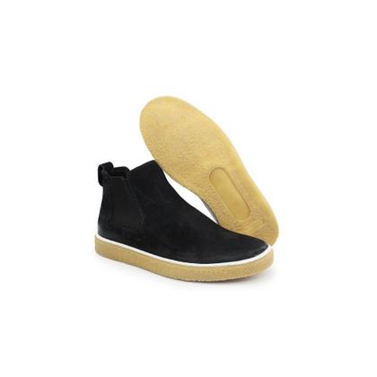 Imagem de Bota Cano Curto em Couro Casual Polo com Elástico e Sola Borracha Leve