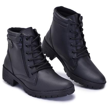 Imagem de Bota Cano Curto Feminina, Bico Redondo com Ziper Lateral