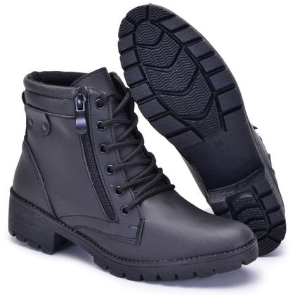 Imagem de Bota Cano Curto Feminina, Bico Redondo com Ziper Lateral