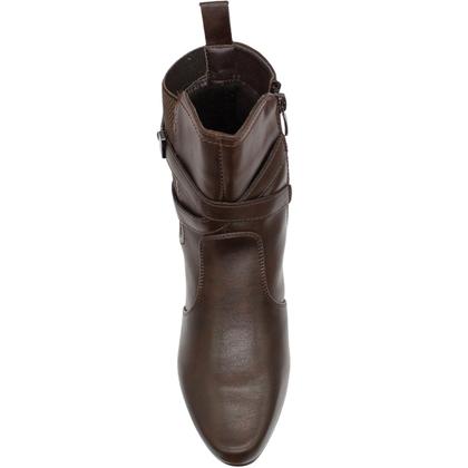 Imagem de Bota Cano Curto Mooncity Salto Geométrico Tiras Feminina