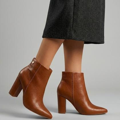 Imagem de Bota Cano Curto Vizzano Feminina Salto Grosso Alto Elegante 3105.100
