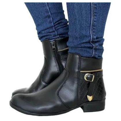 Imagem de Bota Cano Curto Yoyo Store com Zíper Detalhe em Costuras Traseira e Fivela