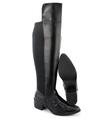 Imagem de Bota Cano Longo Panturrilha Grossa Plus Size Zíper Lateral