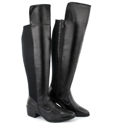 Imagem de Bota Cano Longo Panturrilha Grossa Plus Size Zíper Lateral