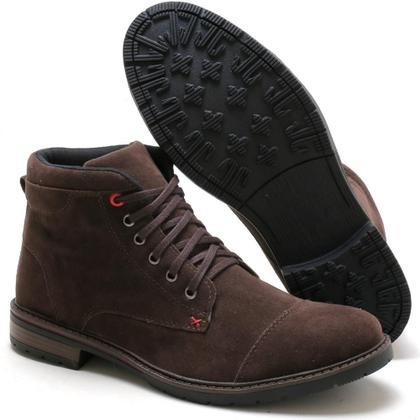 Imagem de Bota Casual Masculina Cano Curto Cadarço Moderna Conforto