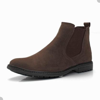 Imagem de Bota Chelsea Botina Em Couro Legítimo Camurça Confortável