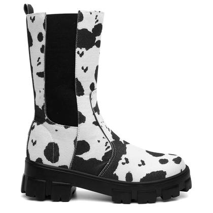 Imagem de Bota Chelsea Feminina Animal Print Tratorada Moderna