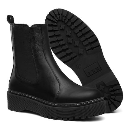 Imagem de Bota Chelsea Feminina Preta Vittal Luisa em Couro