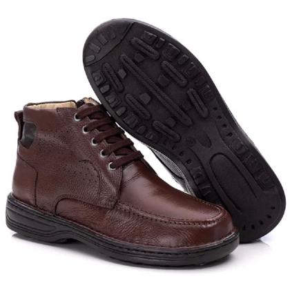 Imagem de Bota Comfort Masculino Cadarço Couro de Carneiro 8003