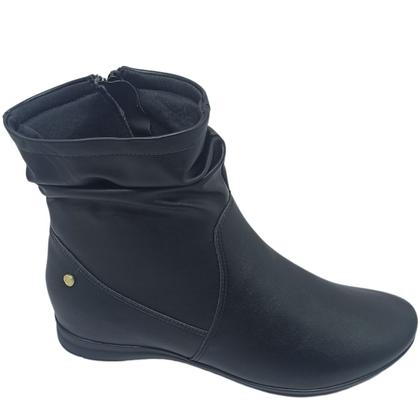 Imagem de Bota Comfortflex Feminina com Franzido e Pin Dourado