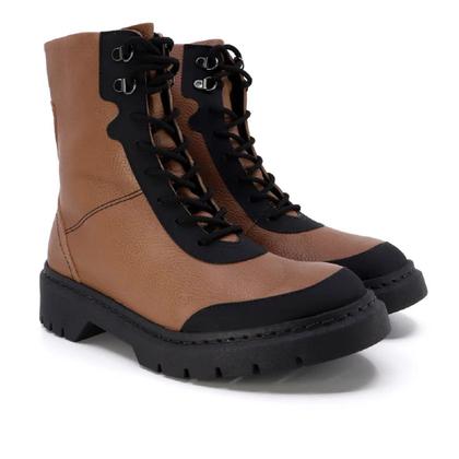 Imagem de Bota Cotuno Usaflex em Couro Plataforma com Ziper