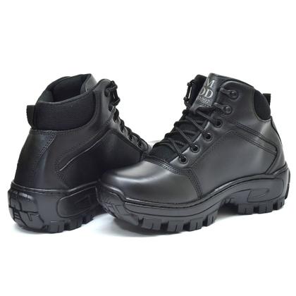 Imagem de Bota Coturno 100 Couro com C .A PVC Ref 01 PRETO
