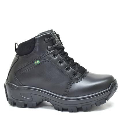 Imagem de Bota Coturno 100 Couro com C .A PVC Ref 01 PRETO