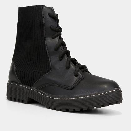 Imagem de Bota Coturno Cano Curto Look Fashion Knit Feminina