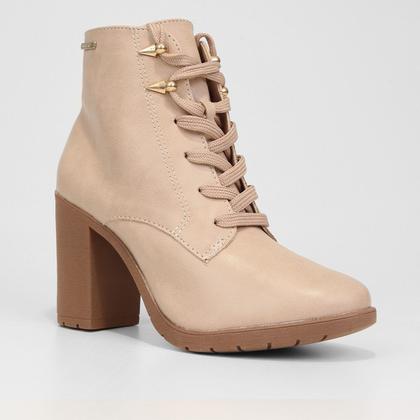 Imagem de Bota Coturno Cano Curto Via Uno Salto Bloco Tratorado Feminina