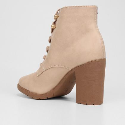 Imagem de Bota Coturno Cano Curto Via Uno Salto Bloco Tratorado Feminina