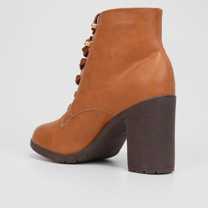 Imagem de Bota Coturno Cano Curto Via Uno Salto Bloco Tratorado Feminina