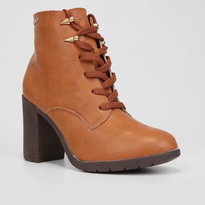 Imagem de Bota Coturno Cano Curto Via Uno Salto Bloco Tratorado Feminina