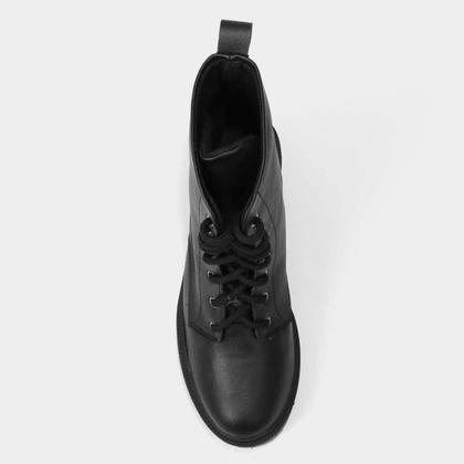 Imagem de Bota Coturno Cano Medio Look Fashion Salto Médio Tratorado Feminina