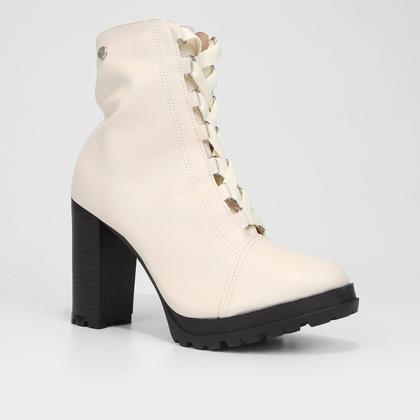 Imagem de Bota Coturno Cano Médio Via Uno Salto Grosso Tratorada Feminina