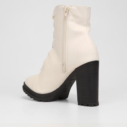 Imagem de Bota Coturno Cano Médio Via Uno Salto Grosso Tratorada Feminina