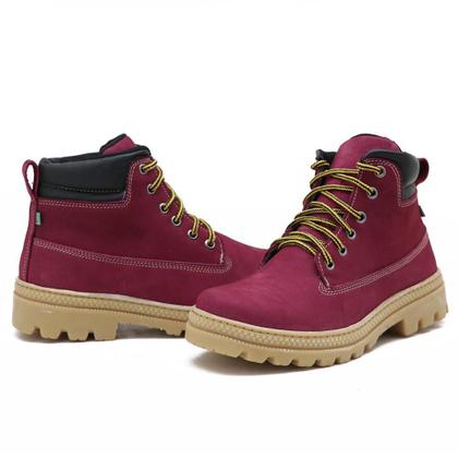 Imagem de Bota Coturno Casual em Couro Atron com Cadarço e Sola Robusta Detalhada