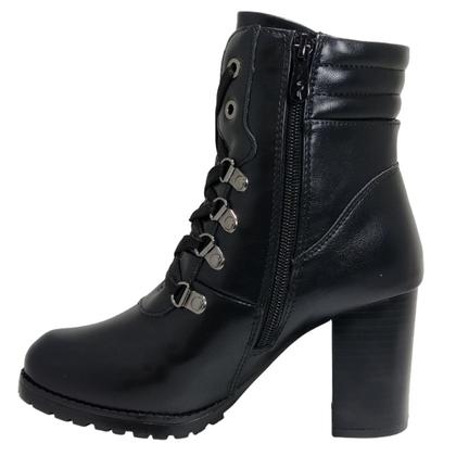 Imagem de Bota Coturno Casual Feminino Cano Médio Salto Alto Mooncity 73171