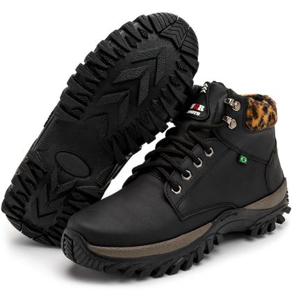 Imagem de Bota Coturno Casual HFAST Shoes Detalhe Onça com Sola Tratorada