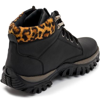 Imagem de Bota Coturno Casual HFAST Shoes Detalhe Onça com Sola Tratorada